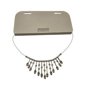 Crystallized Swarovski Elegant Silver Tone Bib Necklace Crystal $129